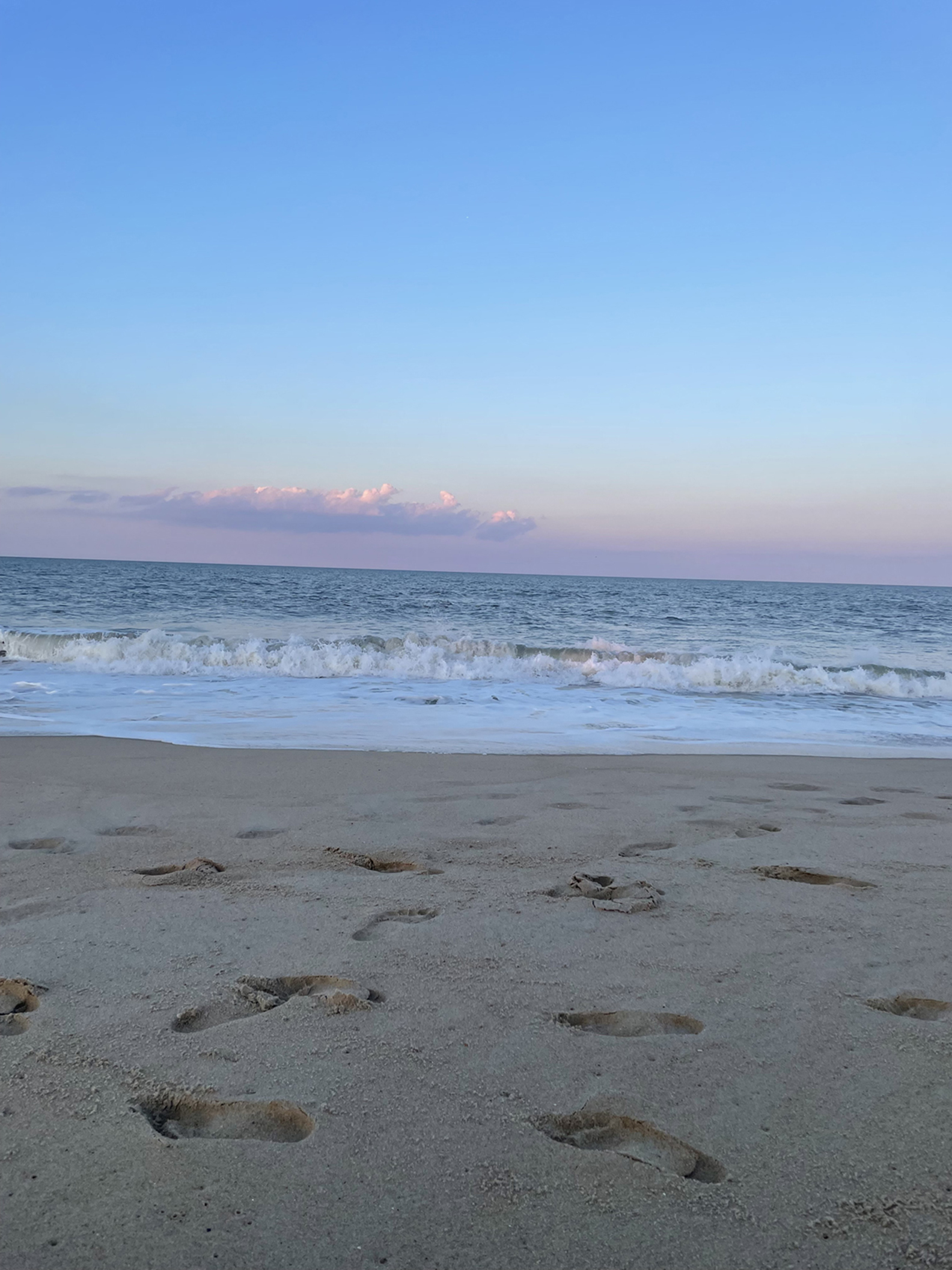 Pink Sky with Waves by Debbie Smith